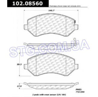 Картинка Колодки гальмівні CENTRIC 10208560