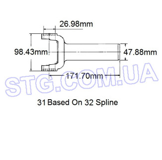2310831X DANA HOLDING CORP Вилка кардану шліцьова для GMC SONOMA Картинка Вилка кардану шліцьова DANA HOLDING CORP 2310831X