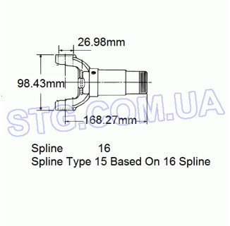 Картинка Вилка кардану шліцьова DANA HOLDING CORP 2311491KX