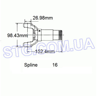 Картинка Вилка кардану шліцьова DANA HOLDING CORP 237961KX