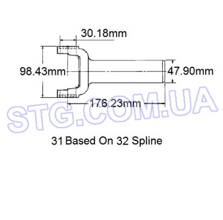 Картинка Вилка кардану шліцьова DANA HOLDING CORP 335571X