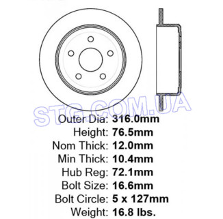 Картинка Диск гальмівний BREMBO 53041B